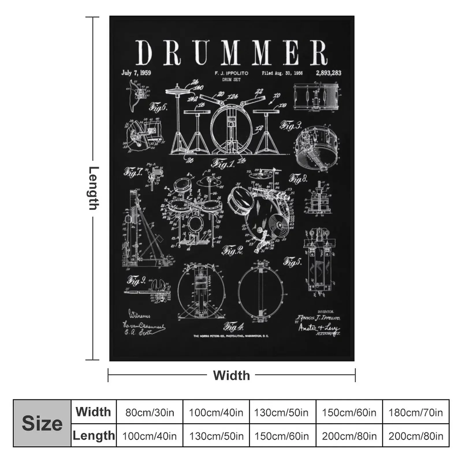 Drum Set Kit Vintage Patent Dr - огляд і ціна Fabric Weight Set