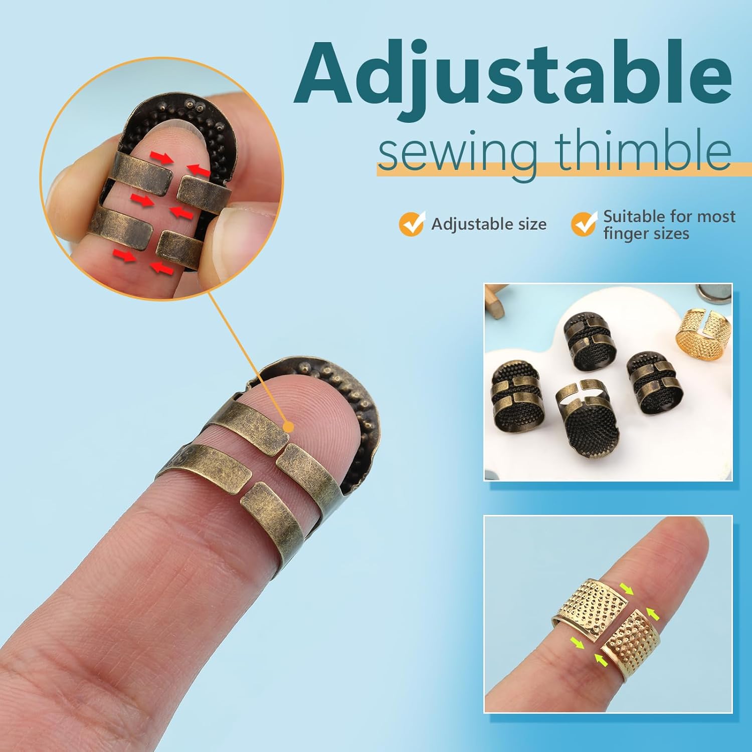 8PCS Sewing Thimble Kit for Ha - огляд і ціна Sewing Thimble Metal