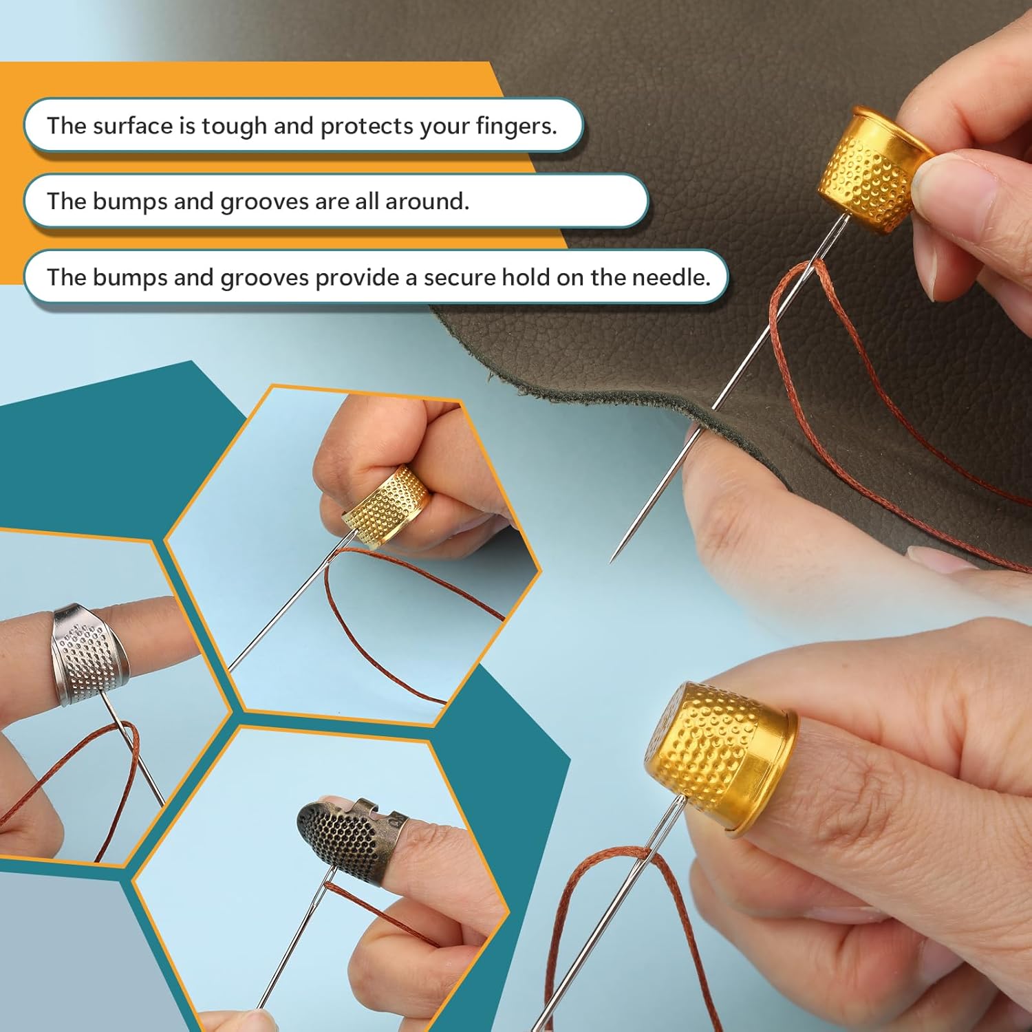 8PCS Sewing Thimble Kit for Ha - огляд і ціна Sewing Thimble Metal